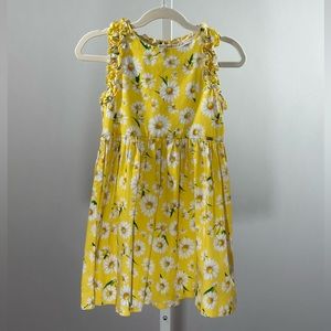 MAYORAL SPAIN Yellow White Daisy Lined Beautiful Sleeveless Dress